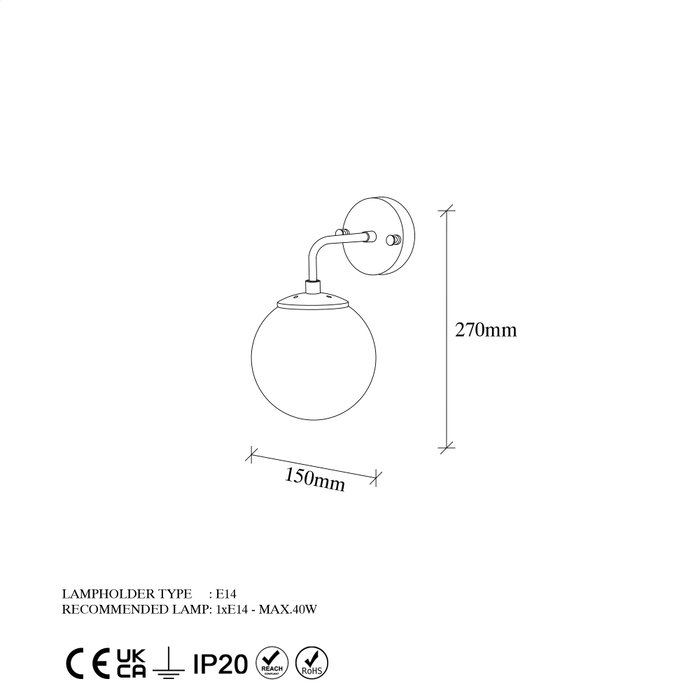 Opviq Horn - 12216 Lámpara de pared dorada